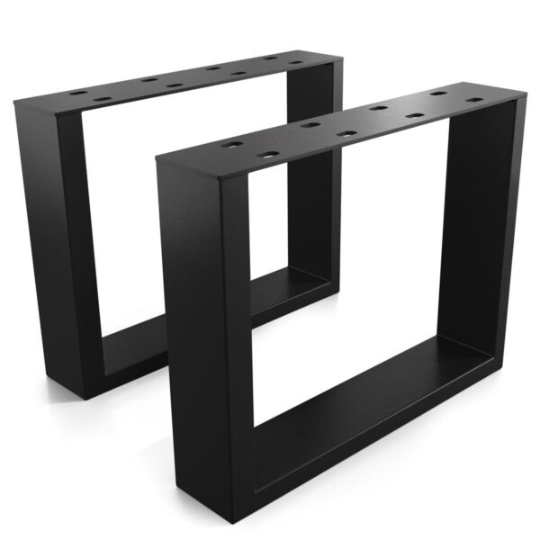 Pieds de table luge en métal 40 × 30 cm, coloris noir