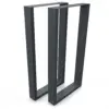 Pieds de table luge en métal 50 × 100 cm, coloris anthracite