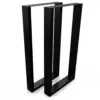 Pieds de table luge en métal 50 × 100 cm, coloris noir