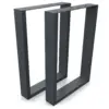 Pieds de table luge en métal 50 × 72 cm, coloris anthracite