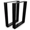 Pieds de table luge en métal 50 × 72 cm, coloris noir