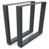 Pieds de table luge en métal 70 × 72 cm, coloris anthracite