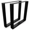 Pieds de table luge en métal 70 × 72 cm, coloris noir