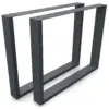 Pieds de table luge en métal 90 × 72 cm, coloris anthracite