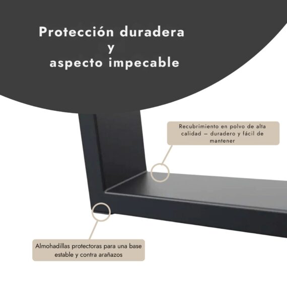 Patas de mesa con recubrimiento en polvo y protección contra arañazos para mayor durabilidad