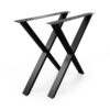 X-shaped metal table legs, black