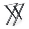 X-shaped metal table legs, anthracite