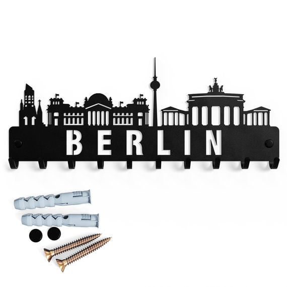 Schlüsselbrett Berlin mit Dübeln und Schrauben