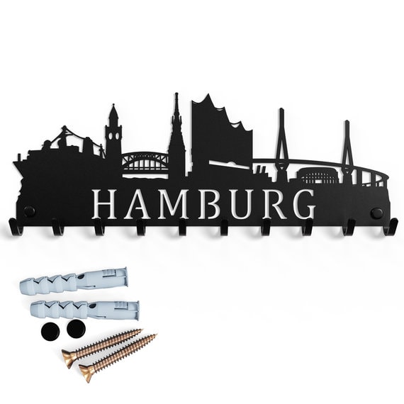 Schlüsselbrett Hamburg mit Dübeln und Schrauben