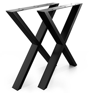 Conjunto de 2 pernas de mesa metálicas em forma de X