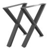 Pieds de table en X en métal, coloris anthracite