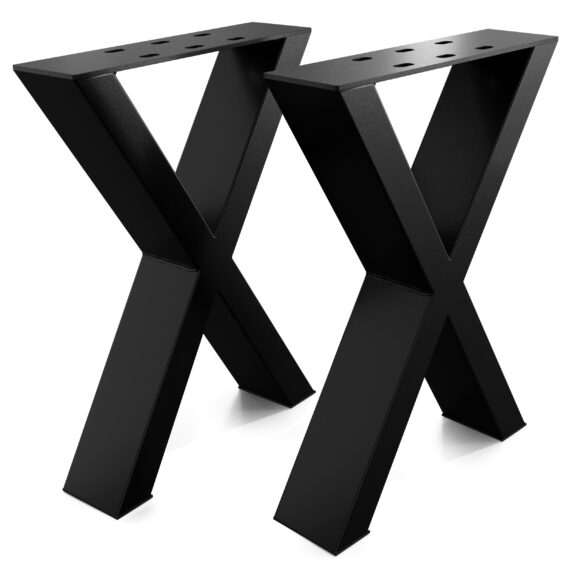 Metalen tafelpoten X-vorm, zwart