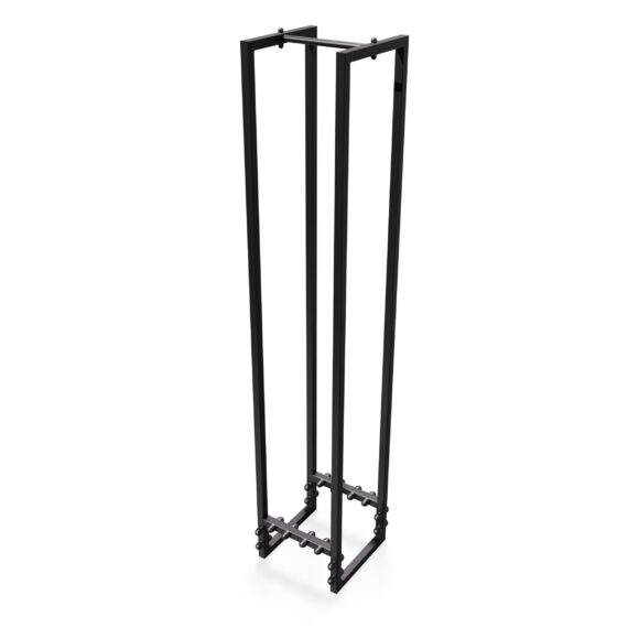 Range-bûches en métal 25 × 25 × 130 cm, coloris noir