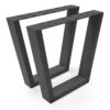 Pieds de table en V en métal, coloris anthracite