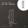 Misure portalegna 25 × 25 × 130 cm: 25 cm di larghezza, 25 cm di profondità, 130 cm di altezza, per 0,06 m³ di legna