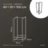 Dimensions of the log holder 40 × 30 × 100 cm: 40 cm wide, 30 cm deep, 100 cm high, holds 0.09 m³ of wood