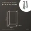Medidas del estante para leña 60 × 25 × 100 cm: 60 cm de ancho, 25 cm de fondo, 100 cm de alto, para 0,12 m³ de leña