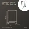 Afmetingen haardhoutrek 60 × 25 × 100 cm: 60 cm breed, 25 cm diep, 100 cm hoog, voor 0,12 m³ hout