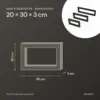 Dimensions of the shelf bracket 20 × 30 × 3 cm: 20 cm high, 30 cm deep