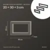 Medidas del soporte de estantería 20 × 30 × 3 cm: 20 cm de alto, 30 cm de fondo
