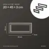 Maße Regalhalter 20 × 45 × 3 cm: 20 cm hoch, 45 cm tief