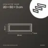 Maße Regalhalter 20 × 60 × 3 cm: 20 cm hoch, 60 cm tief