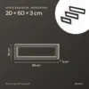 Dimensions of the shelf bracket 20 × 60 × 3 cm: 20 cm high, 60 cm deep