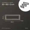 Misure reggimensola 20 × 60 × 3 cm: alta 20 cm, profonda 60 cm