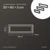 Afmetingen plankdrager 20 × 60 × 3 cm: 20 cm hoog, 60 cm diep