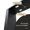Pés de mesa retangulares: placa de montagem em aço de 3 mm com furos oblongos de 20 × 10 mm