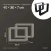 Dimensions des pieds de table rectangulaires 40 × 30 cm : 40 cm de large, 30 cm de haut, 7 cm de profondeur