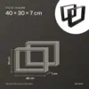 Misure gambe rettangolari 40 × 30 cm: 40 cm di larghezza, 30 cm di altezza, 7 cm di profondità