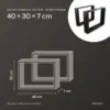 Afmetingen rechthoekige tafelpoten 40 × 30 cm: 40 cm breed, 30 cm hoog, 7 cm diep