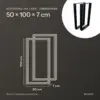 Dimensions of rectangular table legs 50 × 100 cm: 50 cm wide, 100 cm high, 7 cm deep