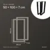 Misure gambe rettangolari 50 × 100 cm: 50 cm di larghezza, 100 cm di altezza, 7 cm di profondità