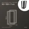 Afmetingen rechthoekige tafelpoten 50 × 100 cm: 50 cm breed, 100 cm hoog, 7 cm diep