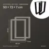 Dimensions of rectangular table legs 50 × 72 cm: 50 cm wide, 72 cm high, 7 cm deep