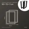 Dimensions des pieds de table rectangulaires 50 × 72 cm : 50 cm de large, 72 cm de haut, 7 cm de profondeur
