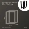 Afmetingen rechthoekige tafelpoten 50 × 72 cm: 50 cm breed, 72 cm hoog, 7 cm diep