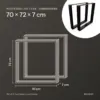 Dimensions of rectangular table legs 70 × 72 cm: 70 cm wide, 72 cm high, 7 cm deep