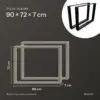 Misure gambe rettangolari 90 × 72 cm: 90 cm di larghezza, 72 cm di altezza, 7 cm di profondità