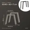 Misure forma a U 30/45 × 40 cm: 30 cm in alto, 45 cm in basso, 40 cm di altezza, 7 cm di profondità