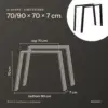 Dimensions of U-shaped table legs 70/90 × 70 cm: 70 cm wide at the top, 90 cm at the bottom, 70 cm high, 7 cm deep