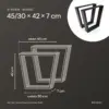 Maße V-Form 45/30 × 42 cm: oben 45 cm, unten 30 cm breit, 42 cm hoch, 7 cm tief