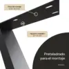 Forma en X: placa de montaje de acero de 3 mm con agujeros alargados de 20 × 10 mm