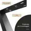 Forma a X: piastra di montaggio in acciaio da 3 mm con asole 20 × 10 mm