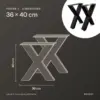Dimensions forme en X 36 × 40 cm : 36 cm de large, 40 cm de haut