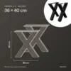Misure forma a X 36 × 40 cm: 36 cm di larghezza, 40 cm di altezza
