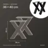 Medidas forma em X 36 × 40 cm: 36 cm de largura, 40 cm de altura
