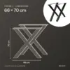 Dimensions forme en X 66 × 70 cm : 66 cm de large, 70 cm de haut